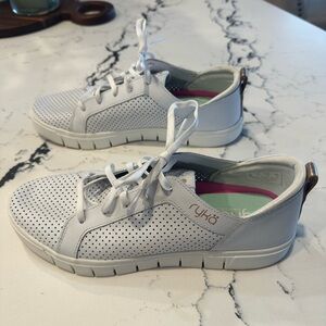 Ryka White Perforated Lace-Up Sneakers